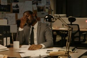 Photo by cottonbro studio: https://www.pexels.com/photo/man-in-gray-suit-sitting-in-front-of-his-paperwork-on-the-wooden-table-8369254/